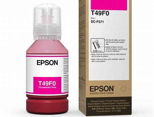 BOTELLA DE TINTA ROSA FLUORESCENTE EPSON® PARA PLOTTER F571, 140ML