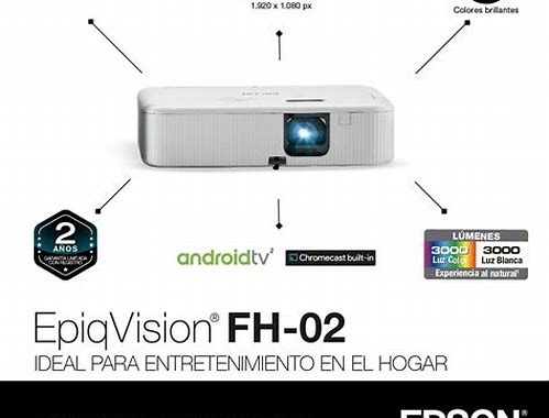 PROYECTOR PORTATIL EPSON EPIQVISION FH02 CON ANDROID TV, 3000 LUM, FULL HD (1.920 X 1.080), HDMI