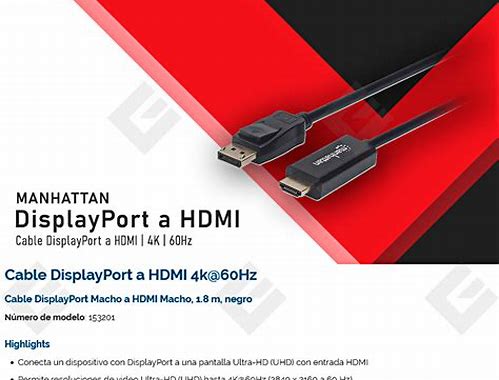 CABLE DISPLAYPORT A HDMI 4K A 60HZ